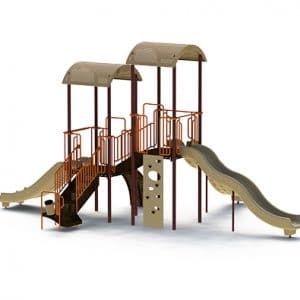 Connecticut playground equipment goplay 4 composite play set sienna brown tan