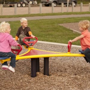 Interactive playground equipment for children to rock on
