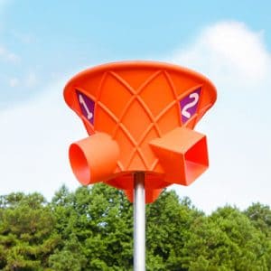 Basketball hoop with multiple holes