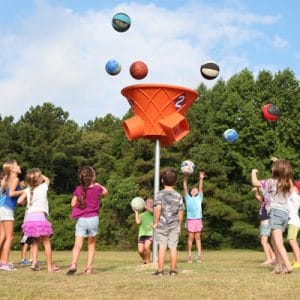 Basketball hoop with multiple holes